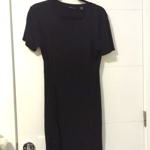 Ruffle Bottom Black Dress